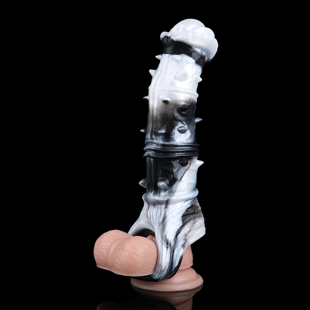Fantasy Horse Vibrating Cock Sleeve – Platinum Silicone Penis Sleeve with Remote Control