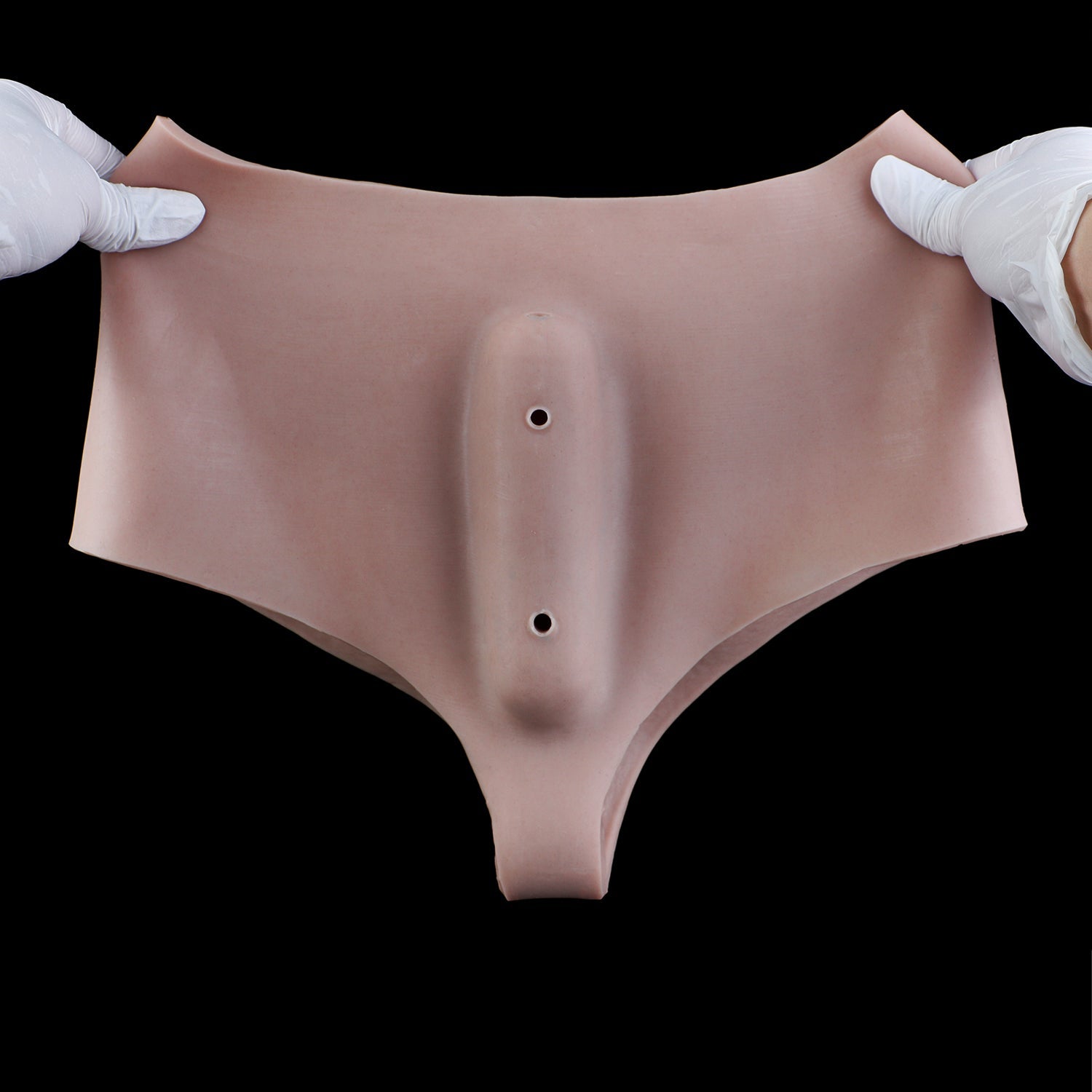Platinum Silicone Realistic Pussy Panties with Insertable Vagina — Wearable Fake Vagina Panty for Feminization Play