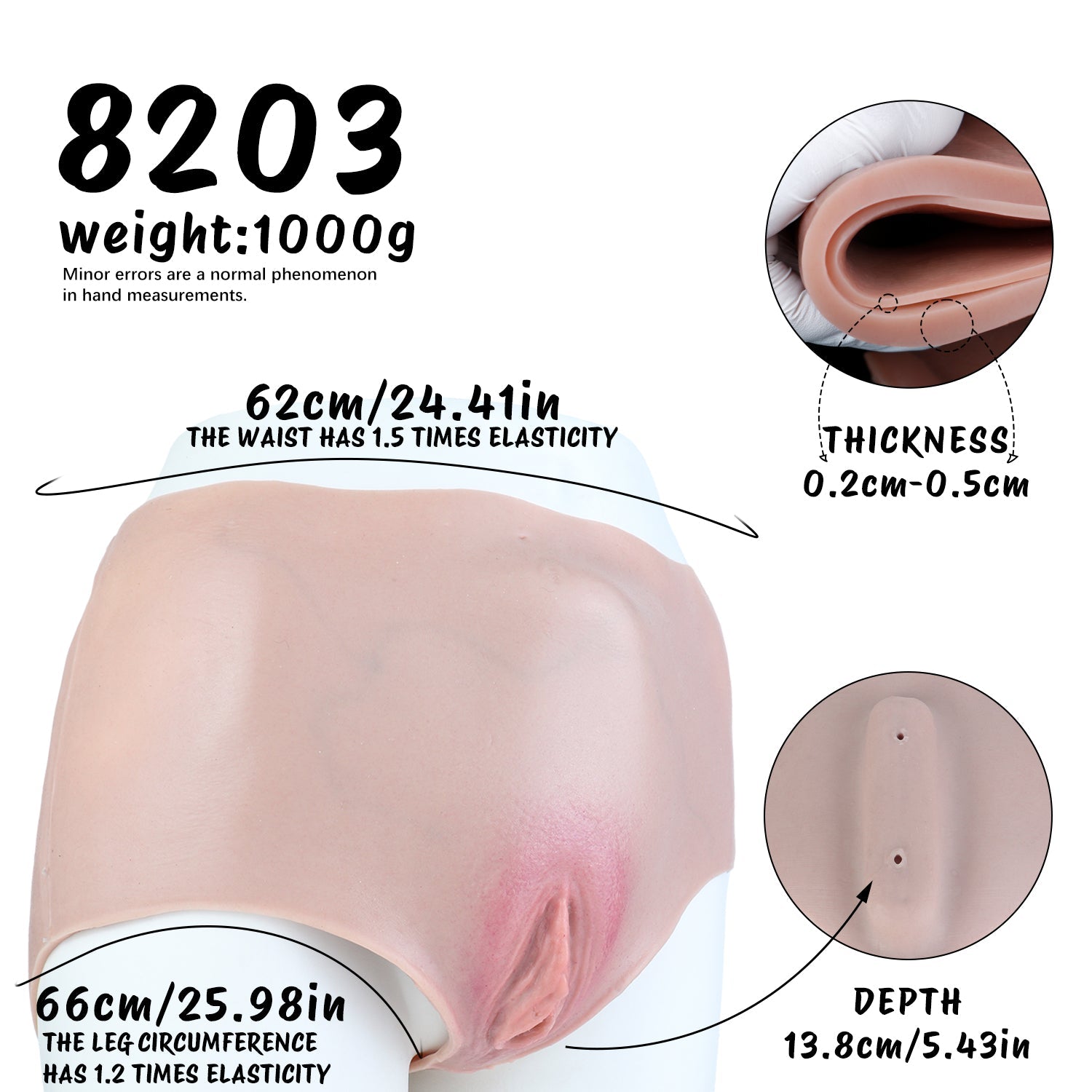 Platinum Silicone Realistic Pussy Panties with Insertable Vagina — Wearable Fake Vagina Panty for Feminization Play