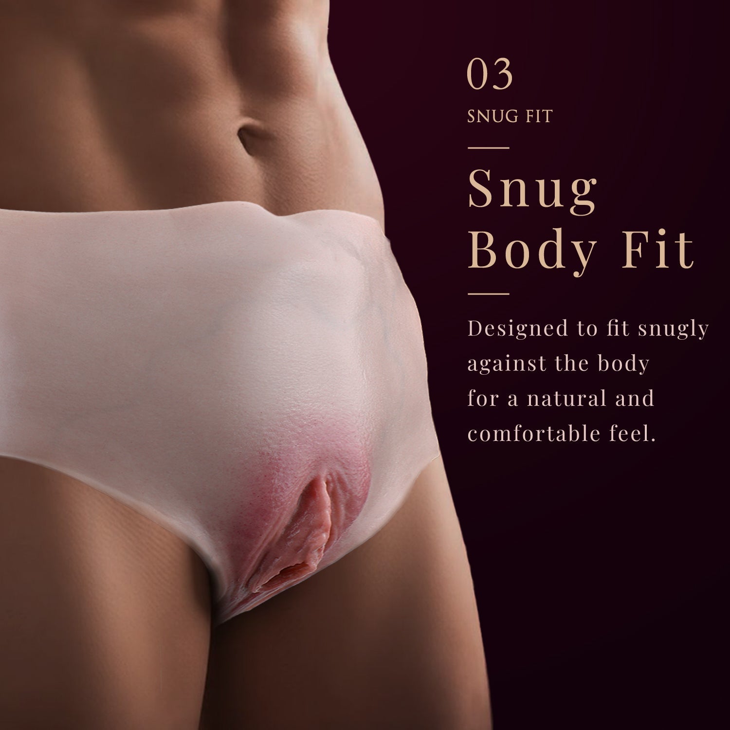 Platinum Silicone Realistic Pussy Panties with Insertable Vagina — Wearable Fake Vagina Panty for Feminization Play