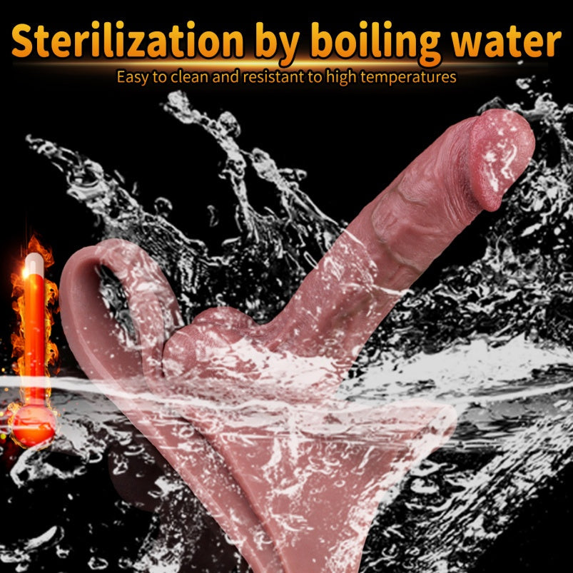 Flesh Hollow Dildo Sheath Underwear - 8 Inch Realistic Cock Sleeve Extender Pants for Men