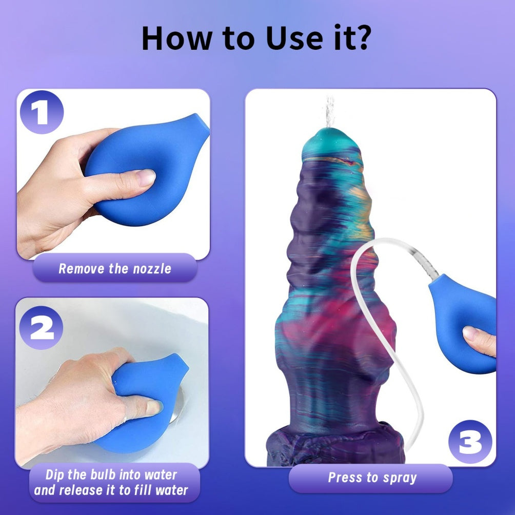 Domlust Knotted Squirting Dildo – Premium Platinum Silicone | Monster Knot + Ejaculation | Galaxy Nebula | 3 Sizes