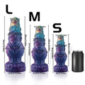 Domlust Knotted Squirting Dildo – Premium Platinum Silicone | Monster Knot + Ejaculation | Galaxy Nebula | 3 Sizes