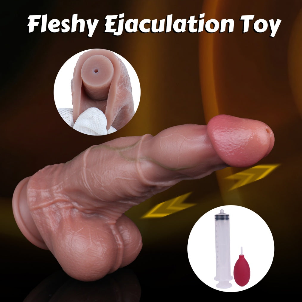Thick Realistic Squirting Dildo | Dual Density Silicone Ejaculating Strap-on for Women – Domlust