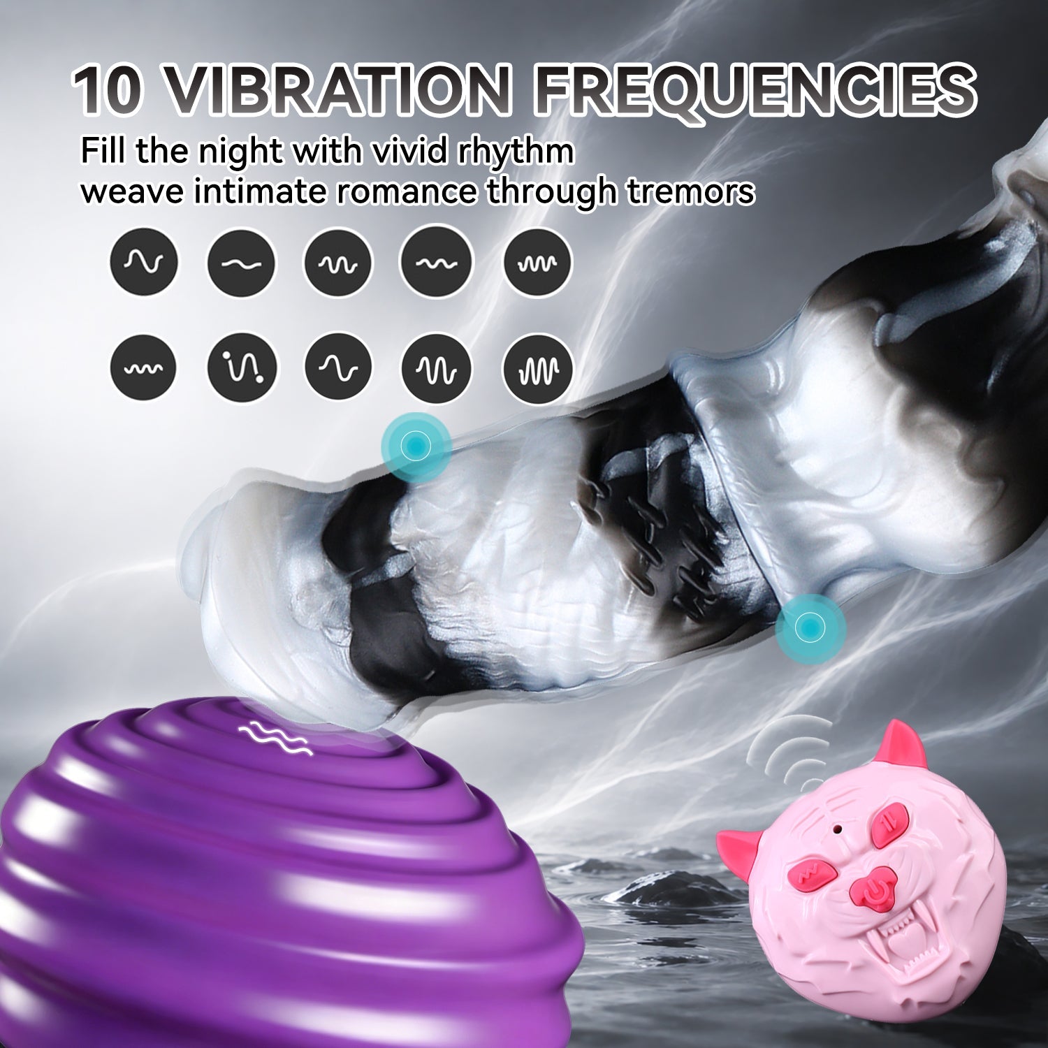 Vibrating Fantasy Cock Sleeve with Cockring – Platinum Silicone Penis Extender for Couples