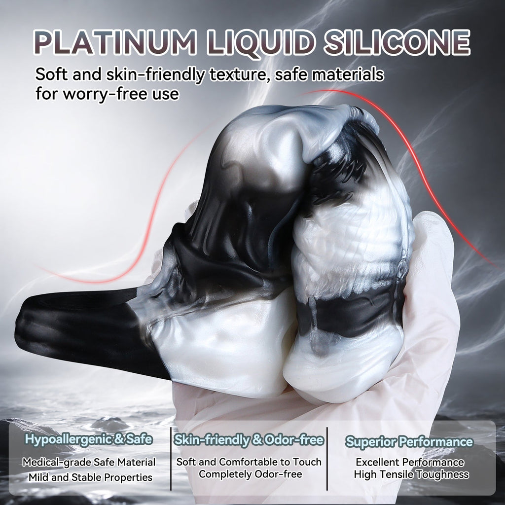 Vibrating Fantasy Cock Sleeve with Cockring – Platinum Silicone Penis Extender for Couples