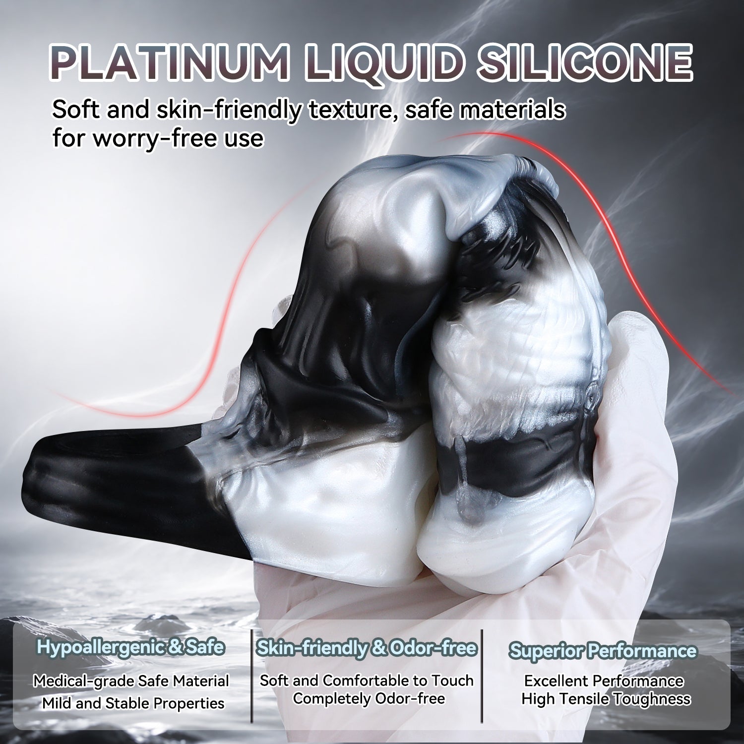 Vibrating Fantasy Cock Sleeve with Cockring – Platinum Silicone Penis Extender for Couples