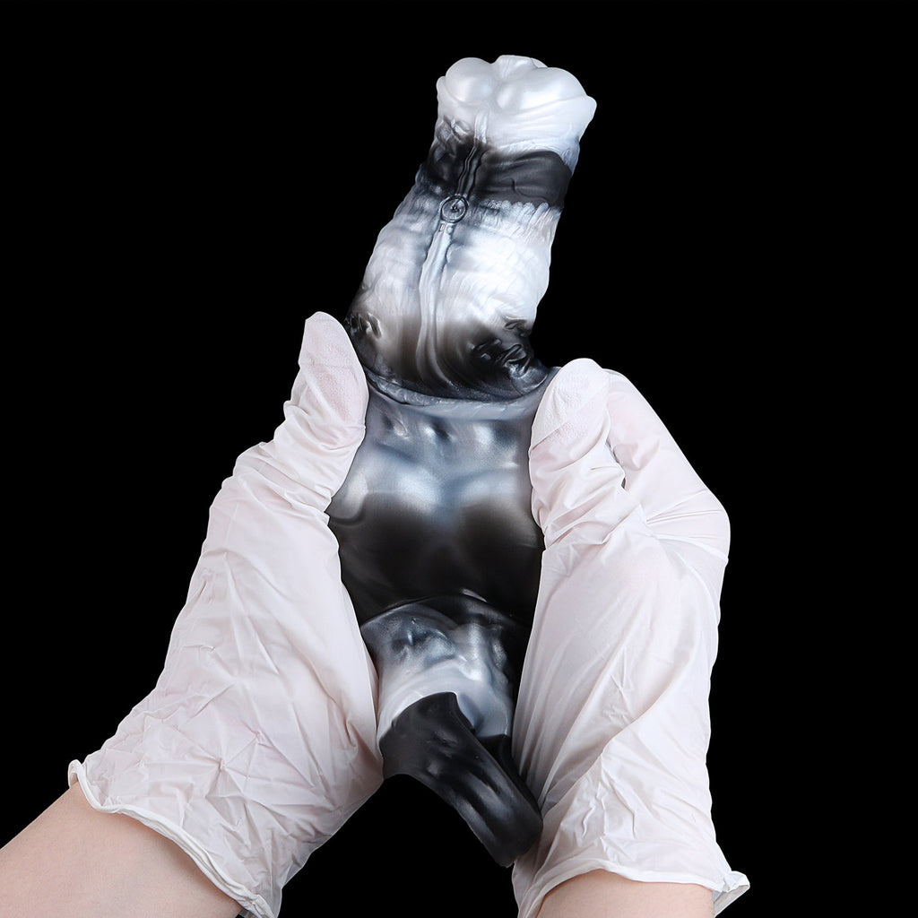 Vibrating Fantasy Cock Sleeve with Cockring – Platinum Silicone Penis Extender for Couples