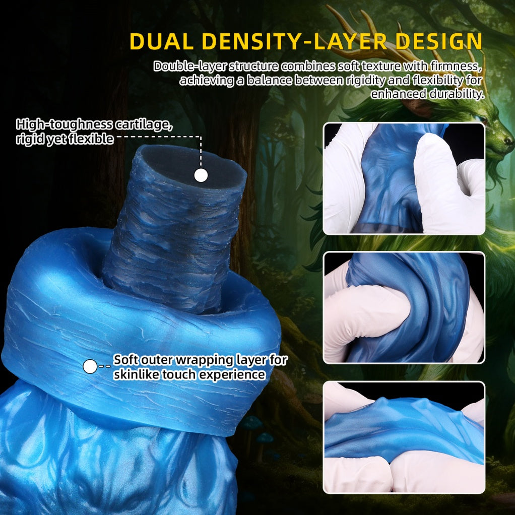 Sylva Draconis – Dual-Layer Platinum Silicone Dragon Dildo with Devil Carving Texture | Domlust