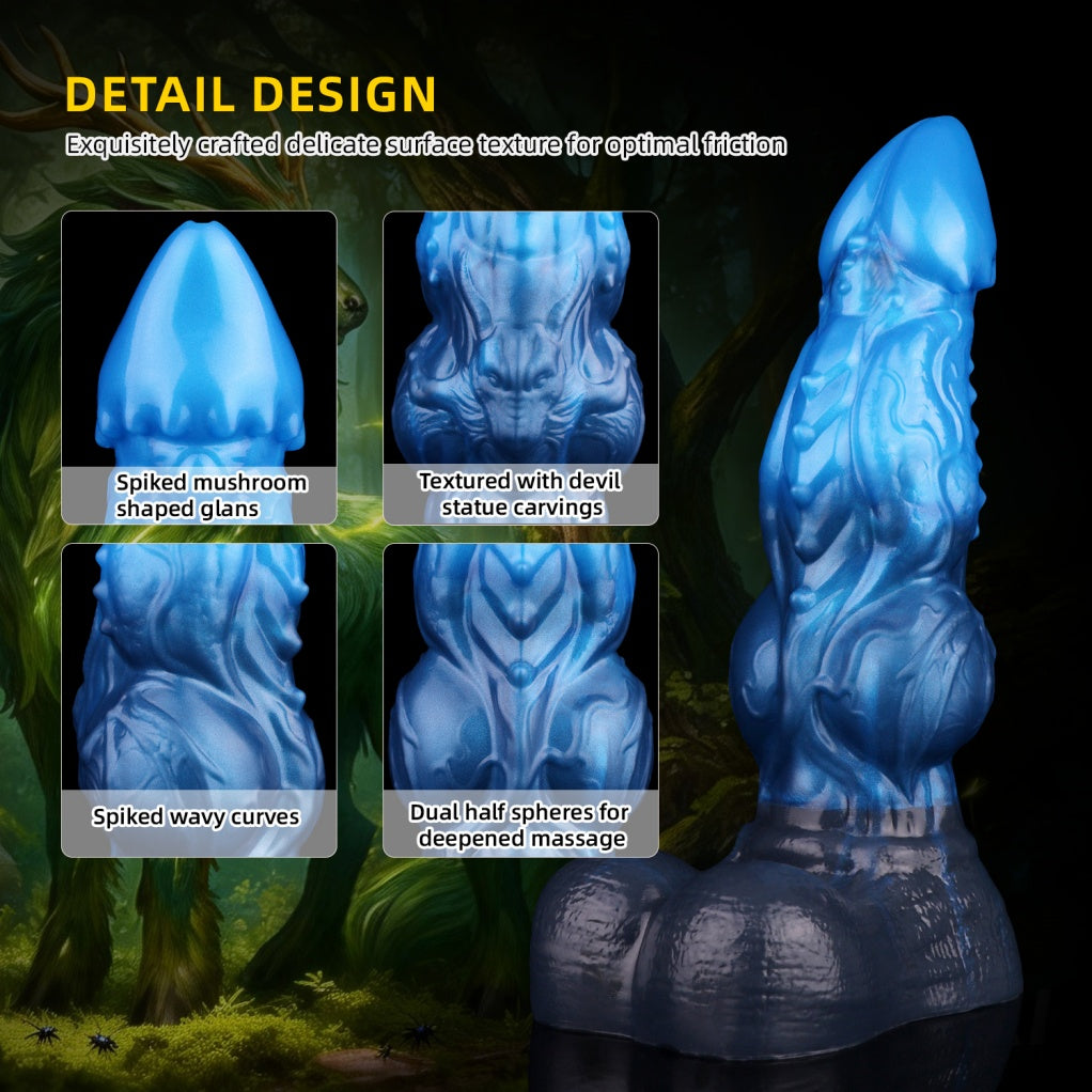 Sylva Draconis – Dual-Layer Platinum Silicone Dragon Dildo with Devil Carving Texture | Domlust