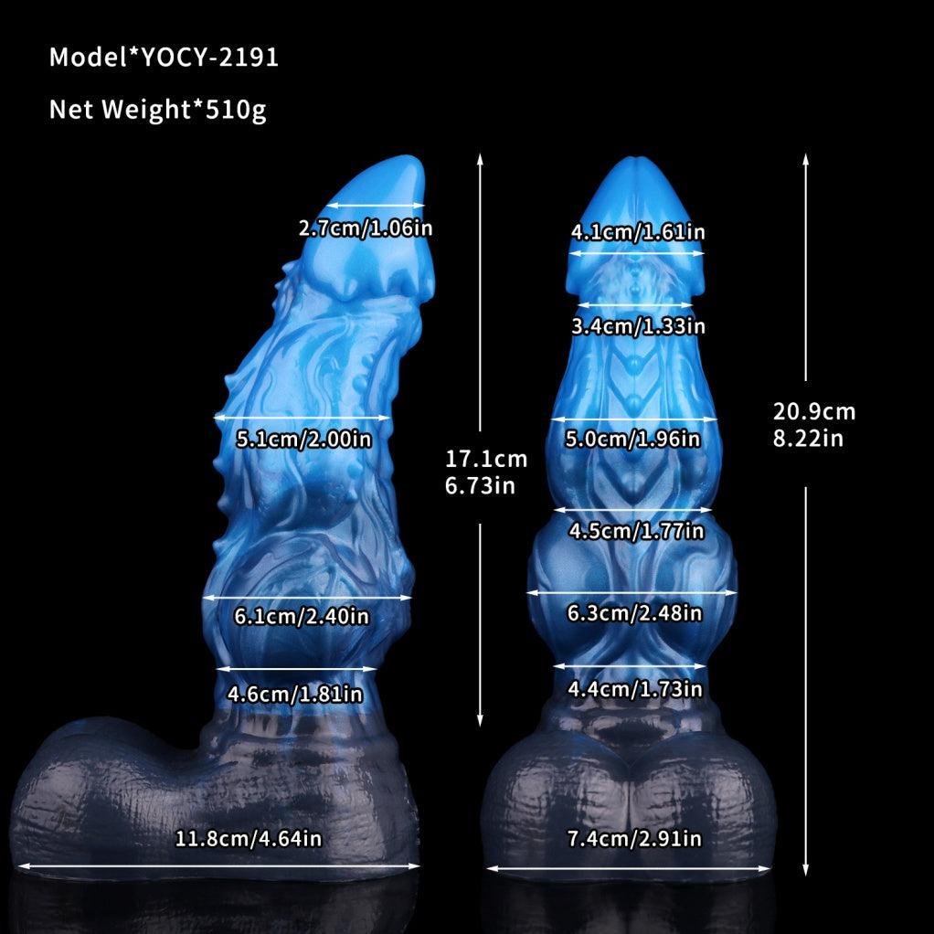 Sylva Draconis – Dual-Layer Platinum Silicone Dragon Dildo with Devil Carving Texture | Domlust