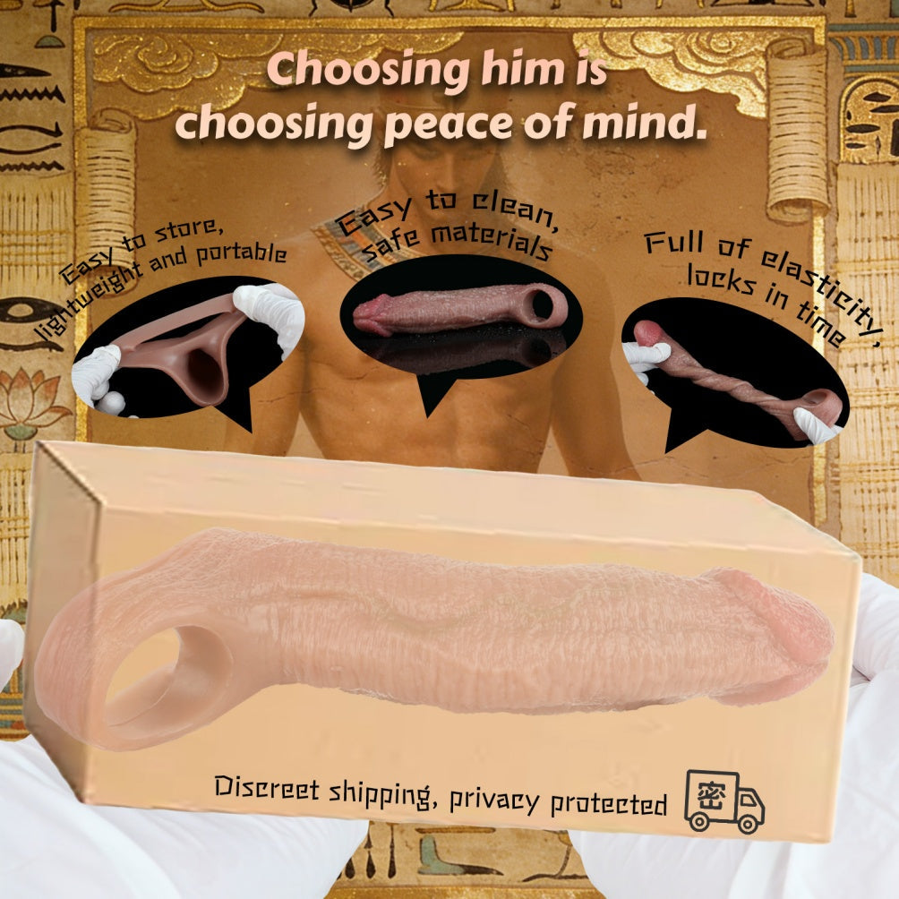 Realistic 5.78-Inch Silicone Cock Sleeve – Full Coverage Design for Sensitivity Control