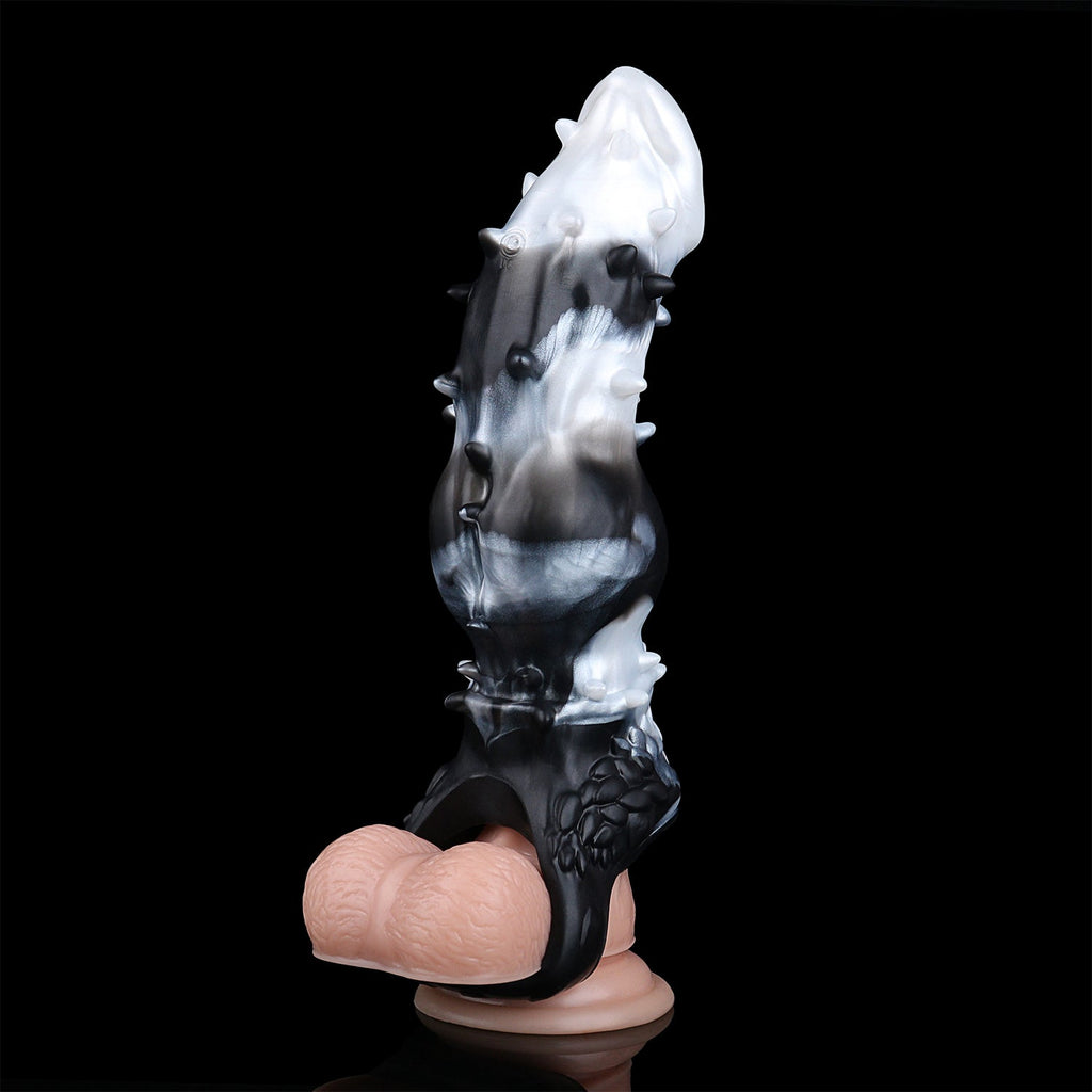 Fantasy Vibrating Cock Sleeve — Platinum Silicone Penis Extender with Remote Control