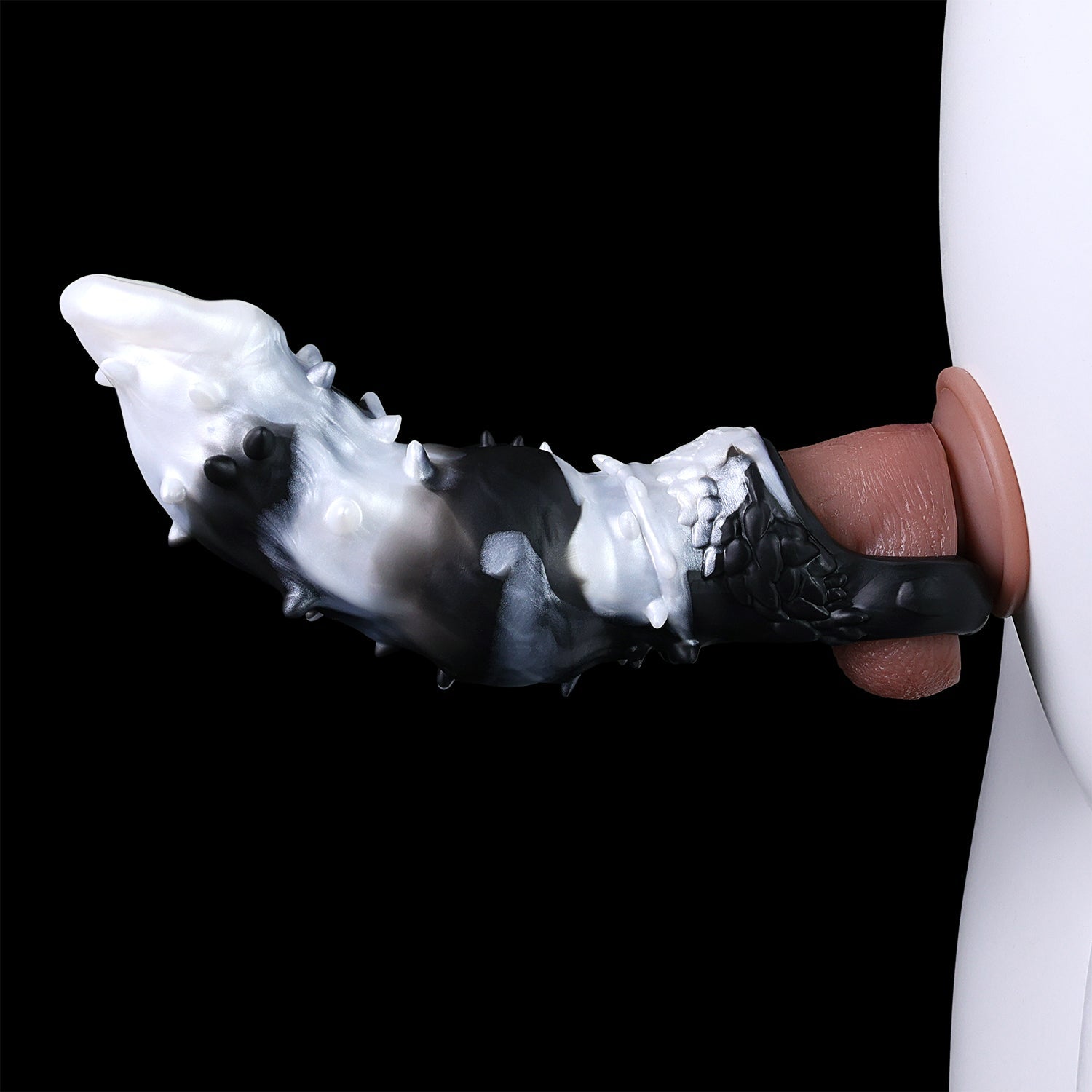 Fantasy Vibrating Cock Sleeve — Platinum Silicone Penis Extender with Remote Control