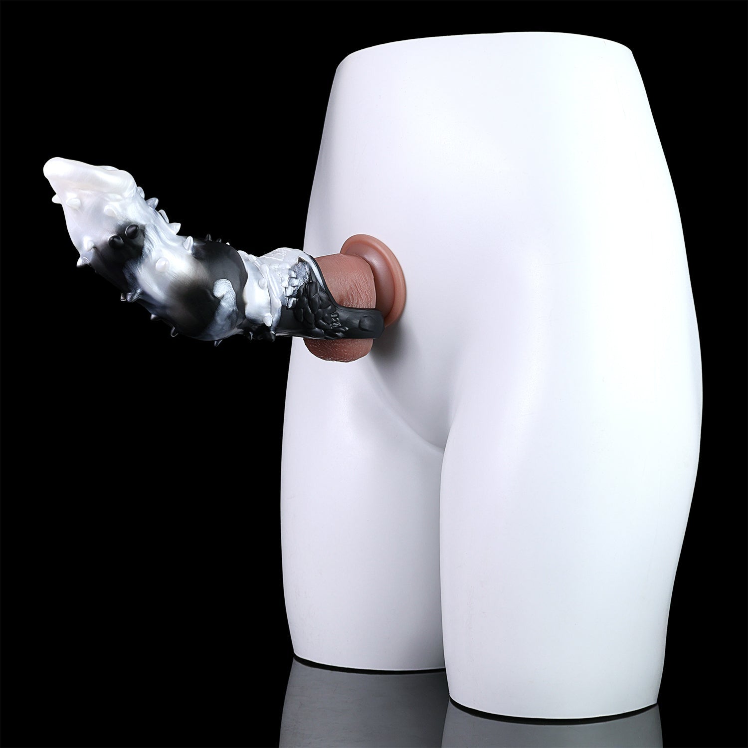 Fantasy Vibrating Cock Sleeve — Platinum Silicone Penis Extender with Remote Control