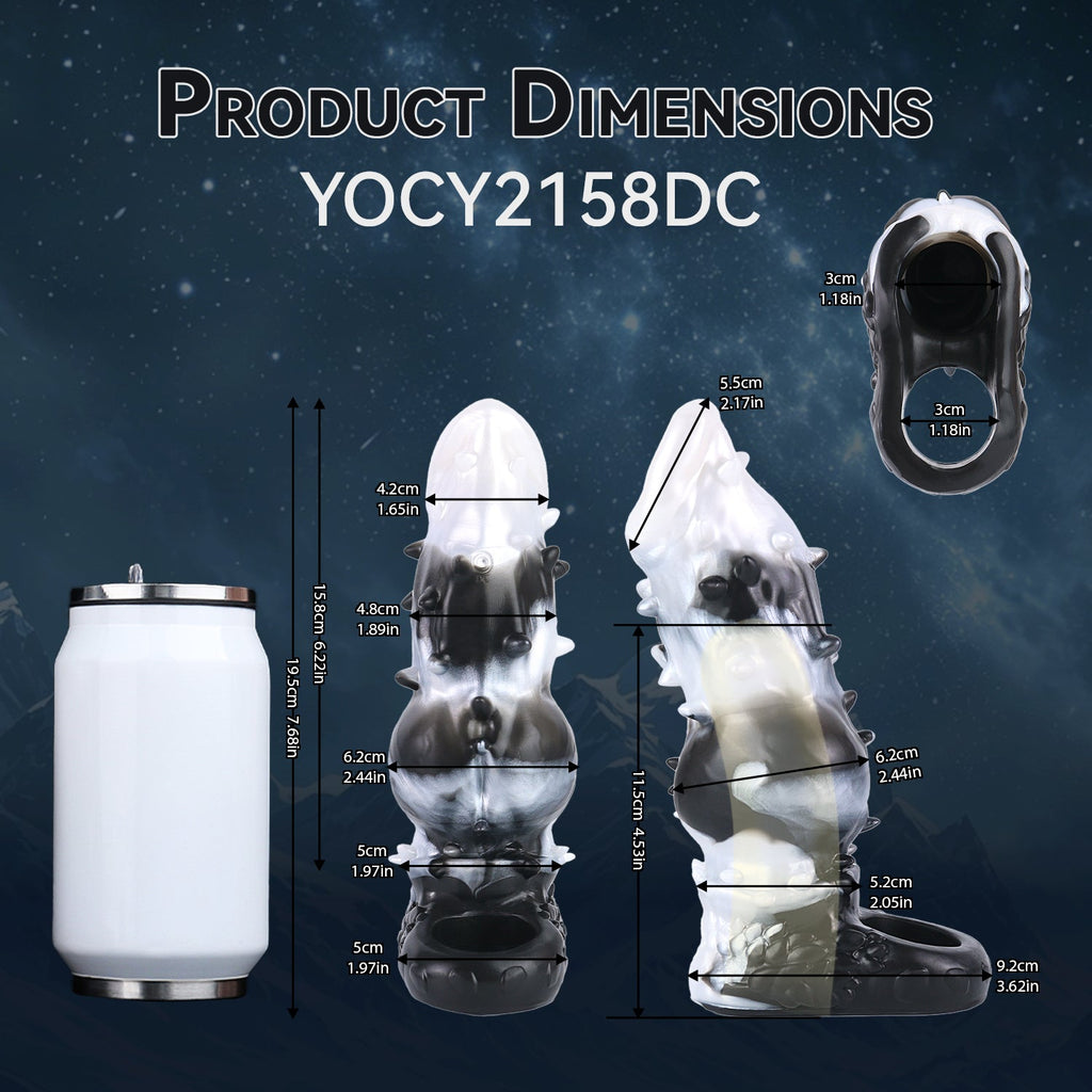 Fantasy Vibrating Cock Sleeve — Platinum Silicone Penis Extender with Remote Control