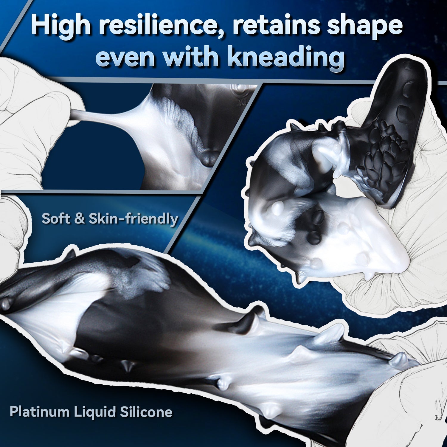 Fantasy Vibrating Cock Sleeve — Platinum Silicone Penis Extender with Remote Control
