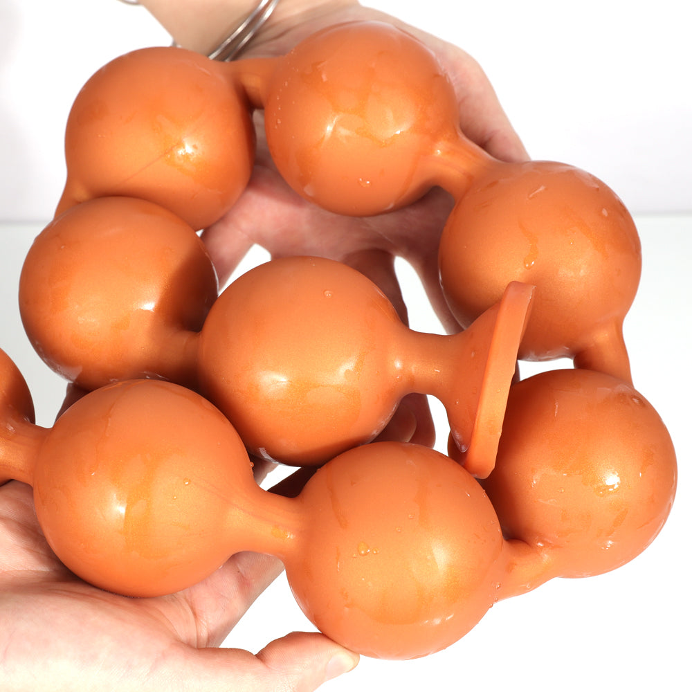 Lina - 9 Anal Beads - Huge Silicone Anal Balls