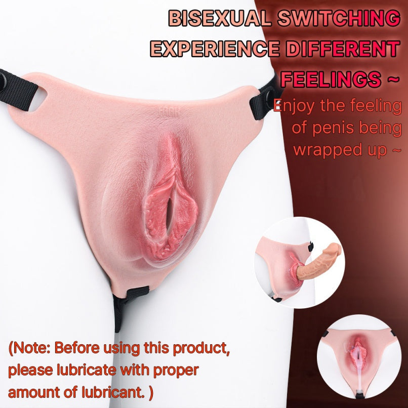 Fantasy Femboy Wearable Vagina Pants – Flesh-Like Realistic Silicone Sex Toy for Gay Lesbian