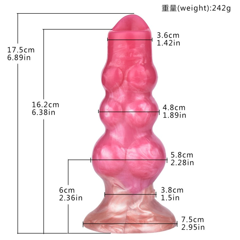 Platinum Silicone Knotted Ovipositor Dildo – Fantasy Egg-Laying Fetish Toy | Domlust