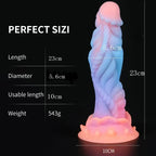 Domlust Glow-in-the-Dark Dragon Dildo – Platinum Silicone Dragon Scale Suction Cup Anal Butt Plug Fantasy Fetish Sex Toy