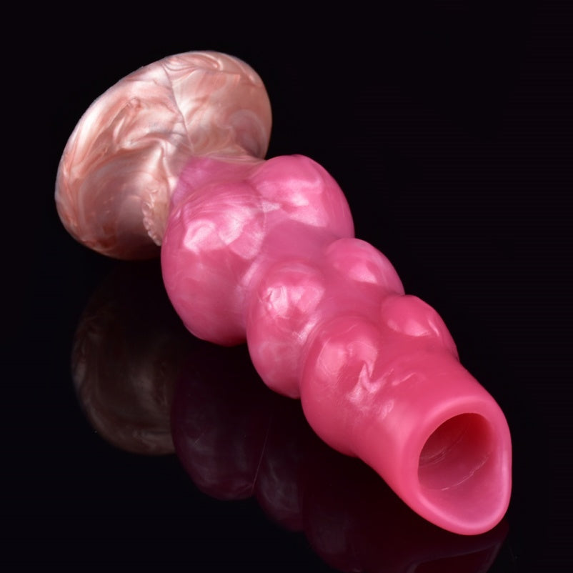 Platinum Silicone Knotted Ovipositor Dildo – Fantasy Egg-Laying Fetish Toy | Domlust