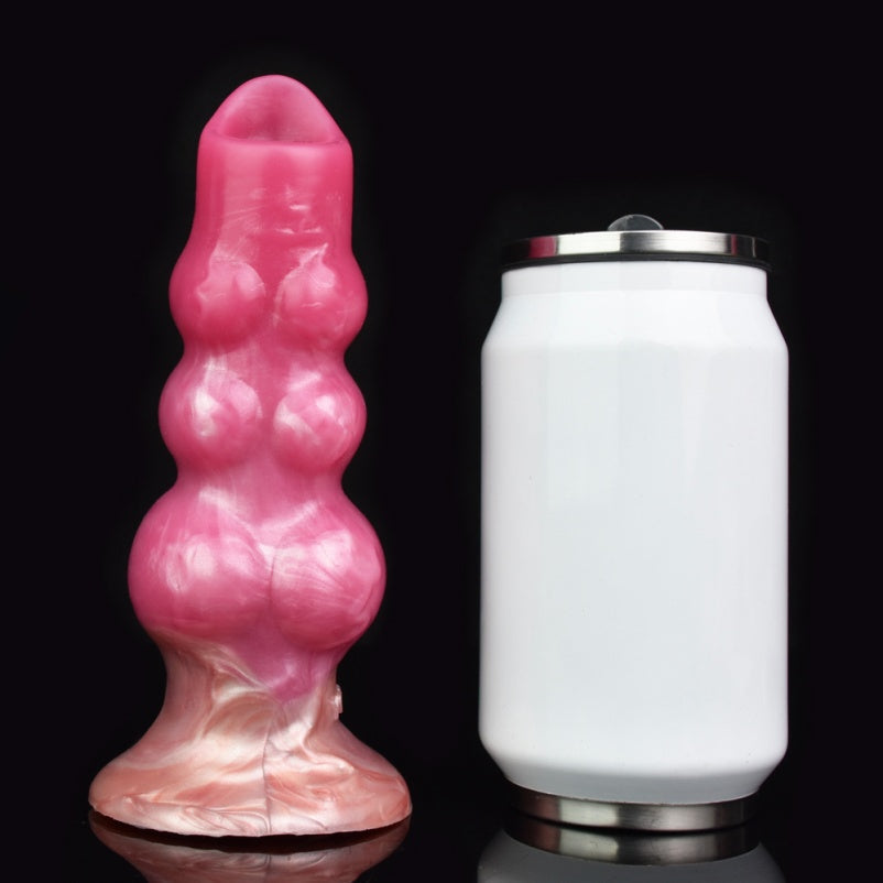 Platinum Silicone Knotted Ovipositor Dildo – Fantasy Egg-Laying Fetish Toy | Domlust
