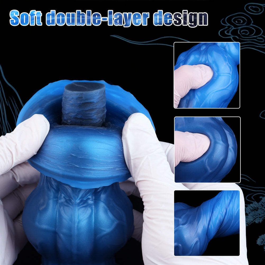 Domlust Blue Knot – 8" Dual-Density Silicone Dog Knot Dildo for Expansion & Knotting Fantasy