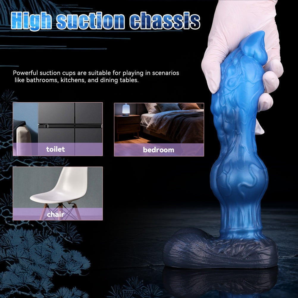 Domlust Blue Knot – 8" Dual-Density Silicone Dog Knot Dildo for Expansion & Knotting Fantasy