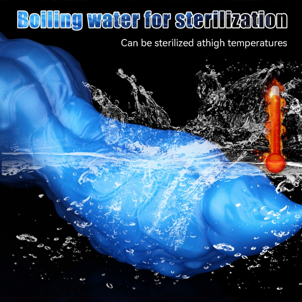 Domlust Blue Knot – 8" Dual-Density Silicone Dog Knot Dildo for Expansion & Knotting Fantasy