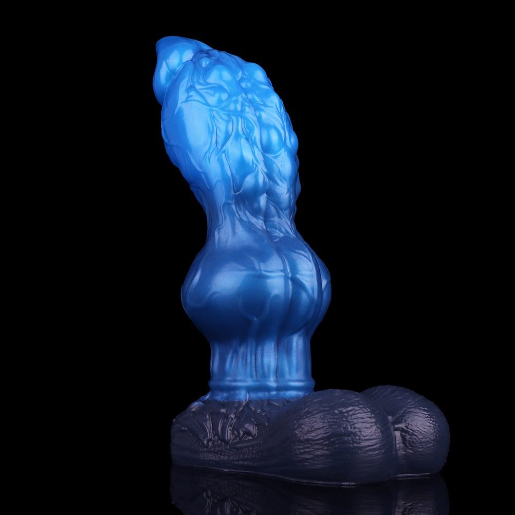 Domlust Blue Knot – 8" Dual-Density Silicone Dog Knot Dildo for Expansion & Knotting Fantasy