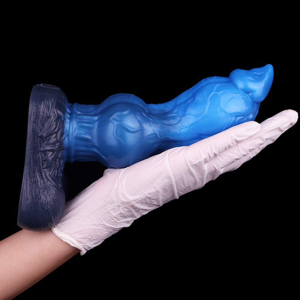 Domlust Blue Knot – 8" Dual-Density Silicone Dog Knot Dildo for Expansion & Knotting Fantasy