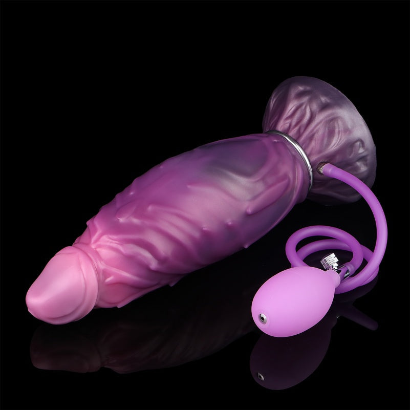 Inflatable Dragon Dildo | Platinum Silicone Fantasy Vaginal Expander by Domlust